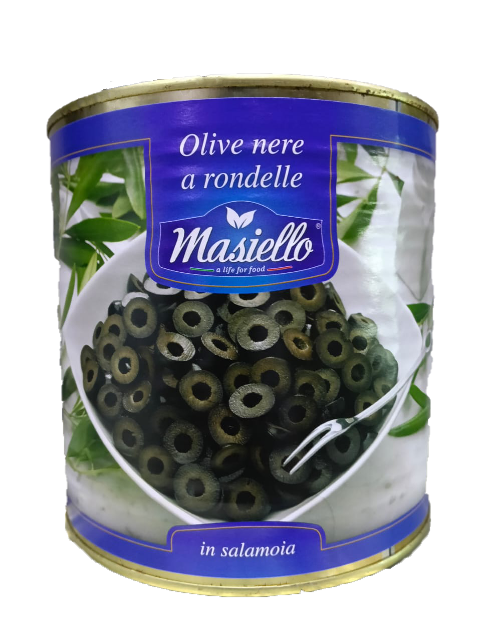 Masiello Black Olive Sliced In Brine 2.65L