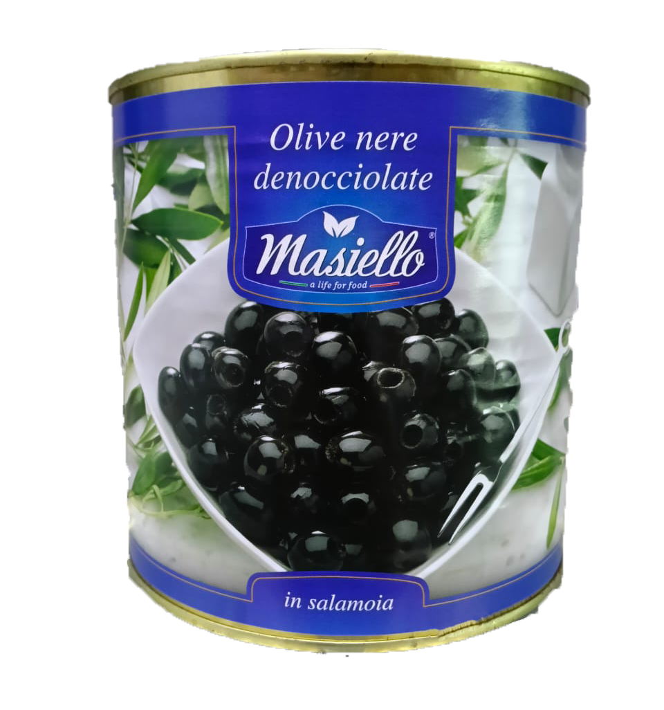 Masiello Black Pitted Olive In Brine 2.65L